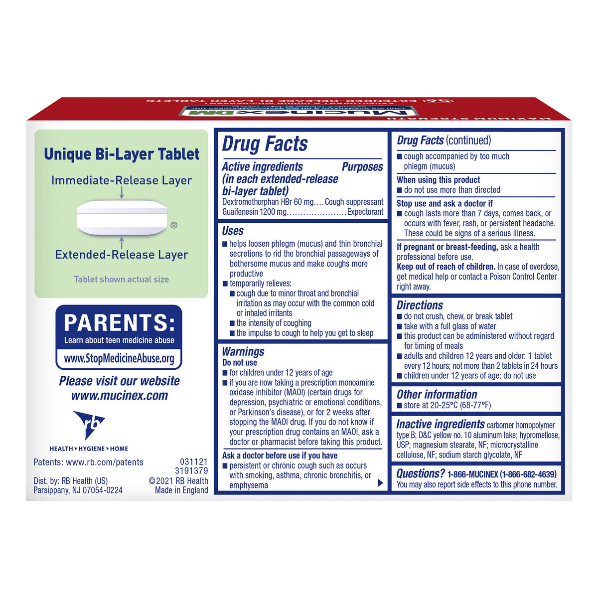 미국직구 뮤시넥스 생활건강 Mucinex DM Maximum Strength, 56 Tablets