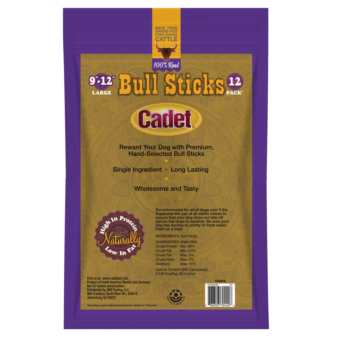 미국직구 펫용품 Cadet Bull Stick Variety 9"-12" 2-pack