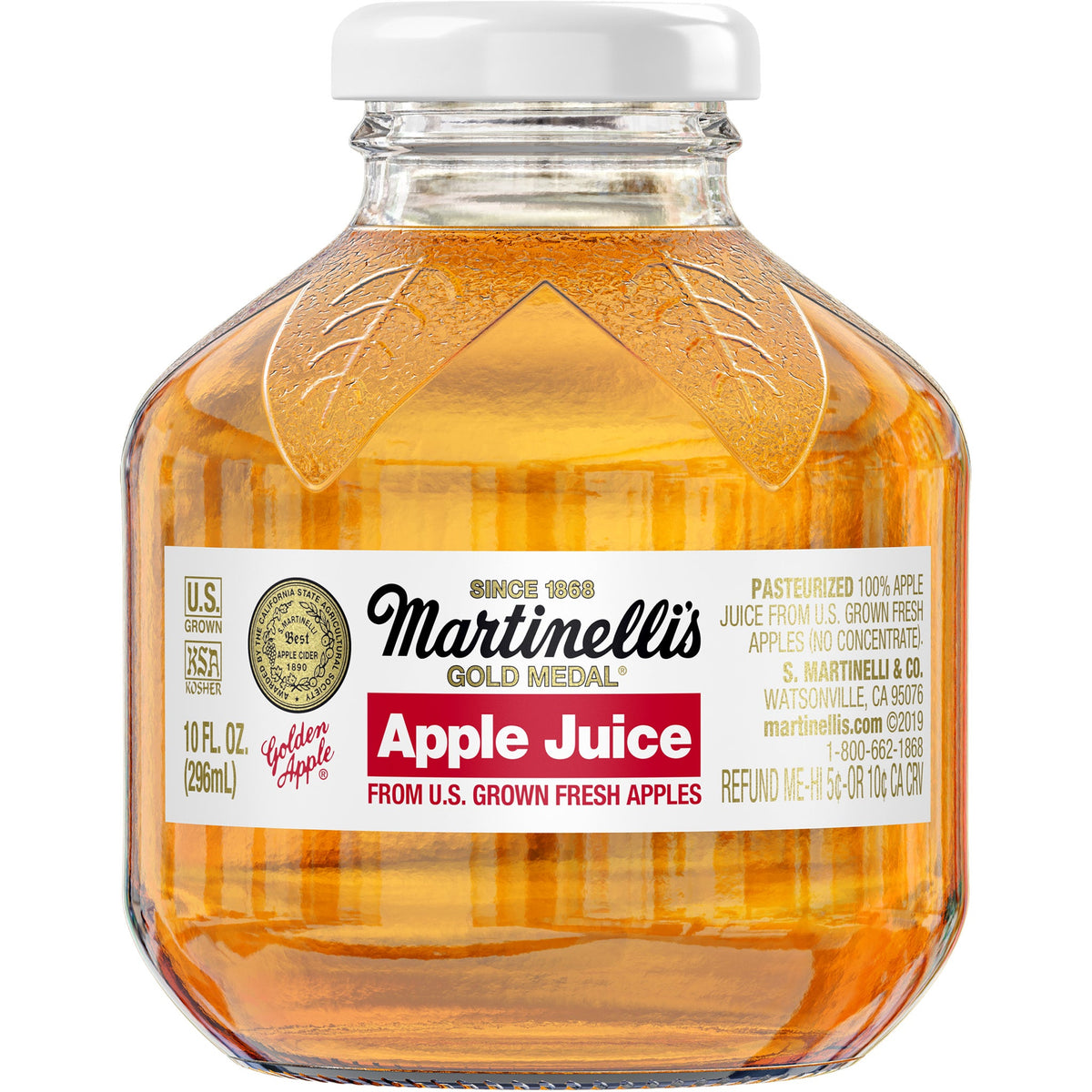 미국직구 Martinelli's 100% Apple Juice, 10 fl oz Glass Bottle, 24 ct