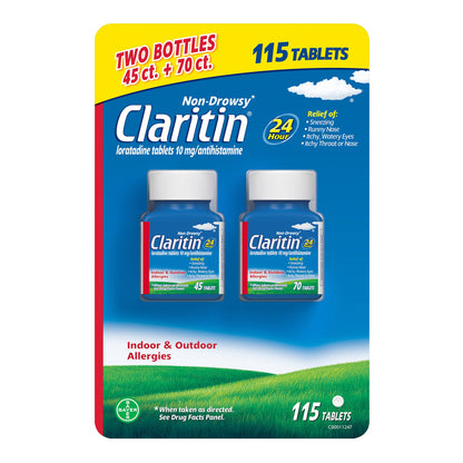 미국직구 클라리틴 생활건강 Claritin 10 mg Non-Drowsy 24 Hour, 115 Tablets
