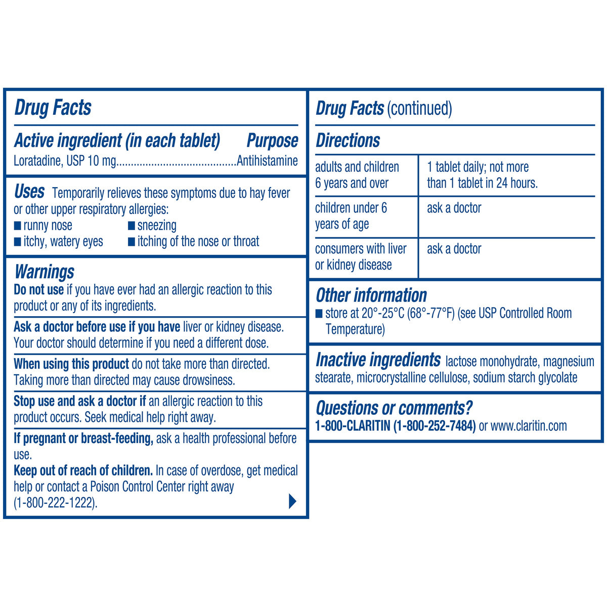 미국직구 클라리틴 생활건강 Claritin 10 mg Non-Drowsy 24 Hour, 115 Tablets