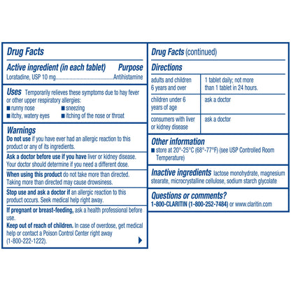 미국직구 클라리틴 생활건강 Claritin 10 mg Non-Drowsy 24 Hour, 115 Tablets