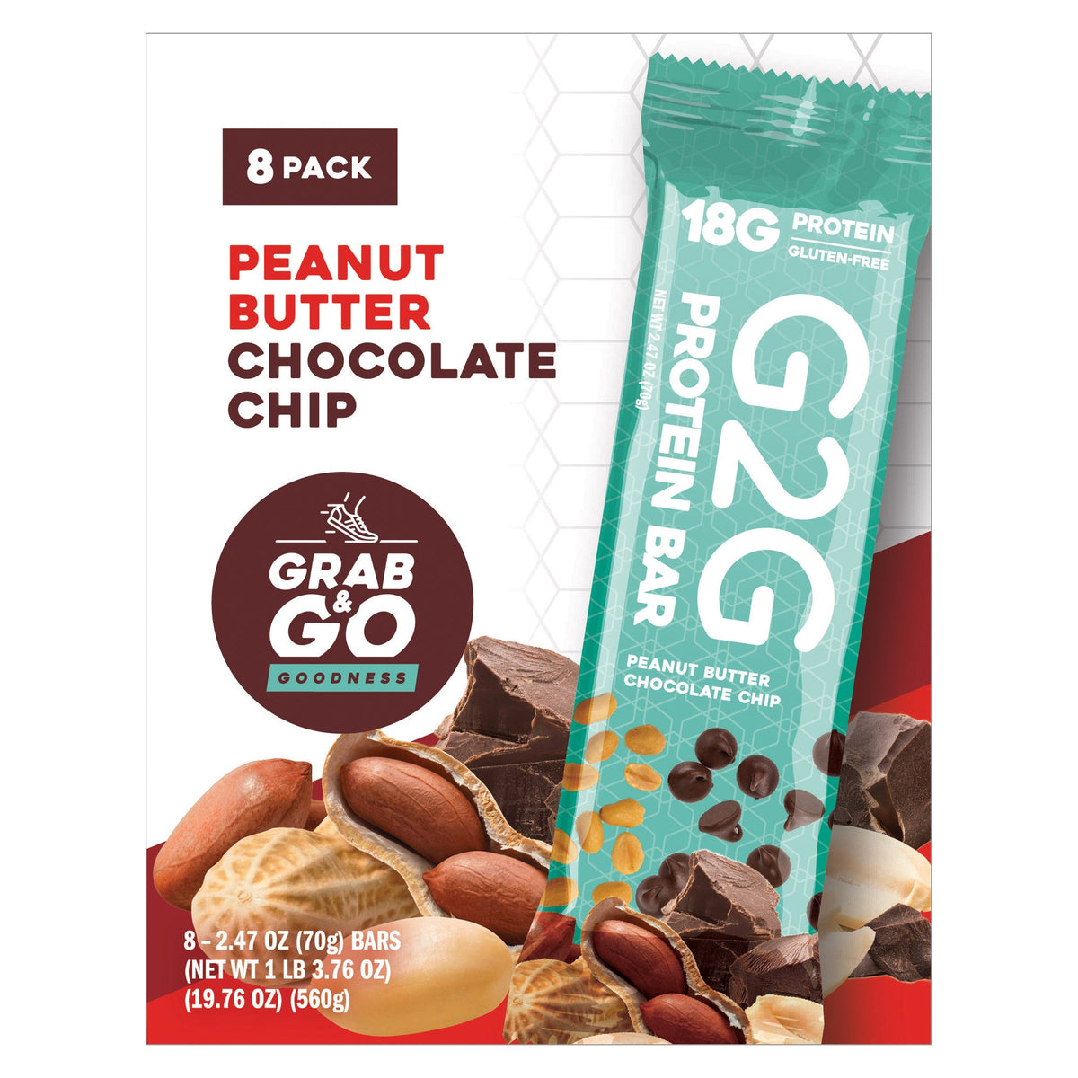 미국직구 G2G 3-pack Peanut 초콜릿 3팩 / G2G 3-pack Peanut Butter Chocolate Chip Protein Bars 24-co 4