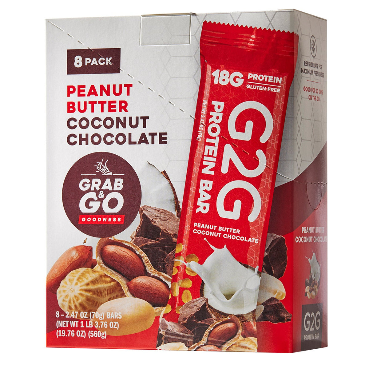 미국직구 G2G 3-pack Peanut 초콜릿 3팩 / G2G 3-pack Peanut Butter Coconut Chocolate Protein Bars 24 2