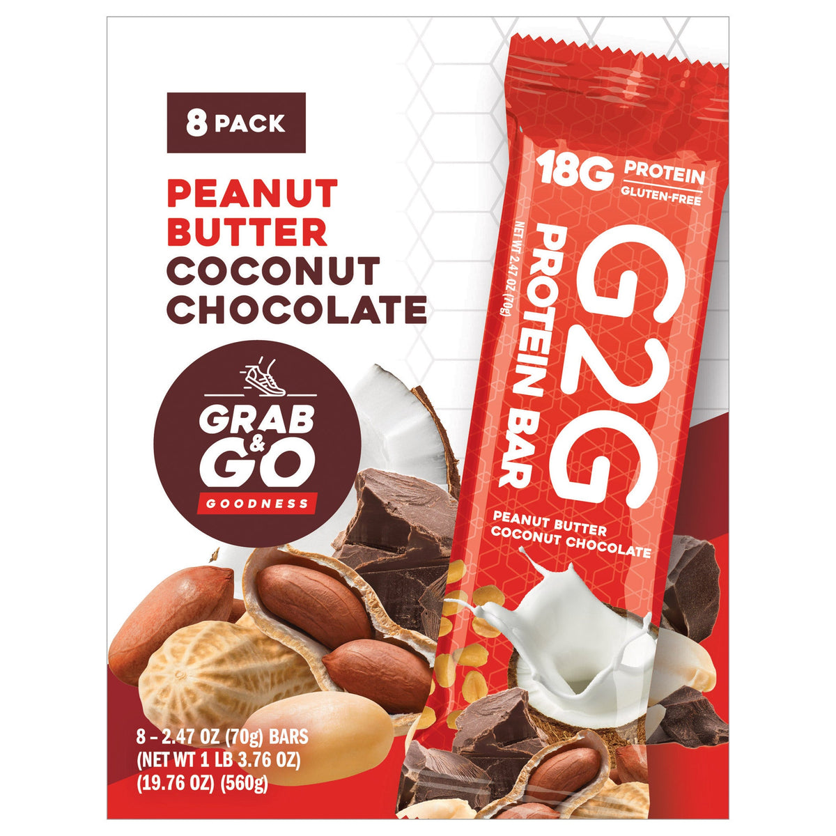 미국직구 G2G 3-pack Peanut 초콜릿 3팩 / G2G 3-pack Peanut Butter Coconut Chocolate Protein Bars 24 4
