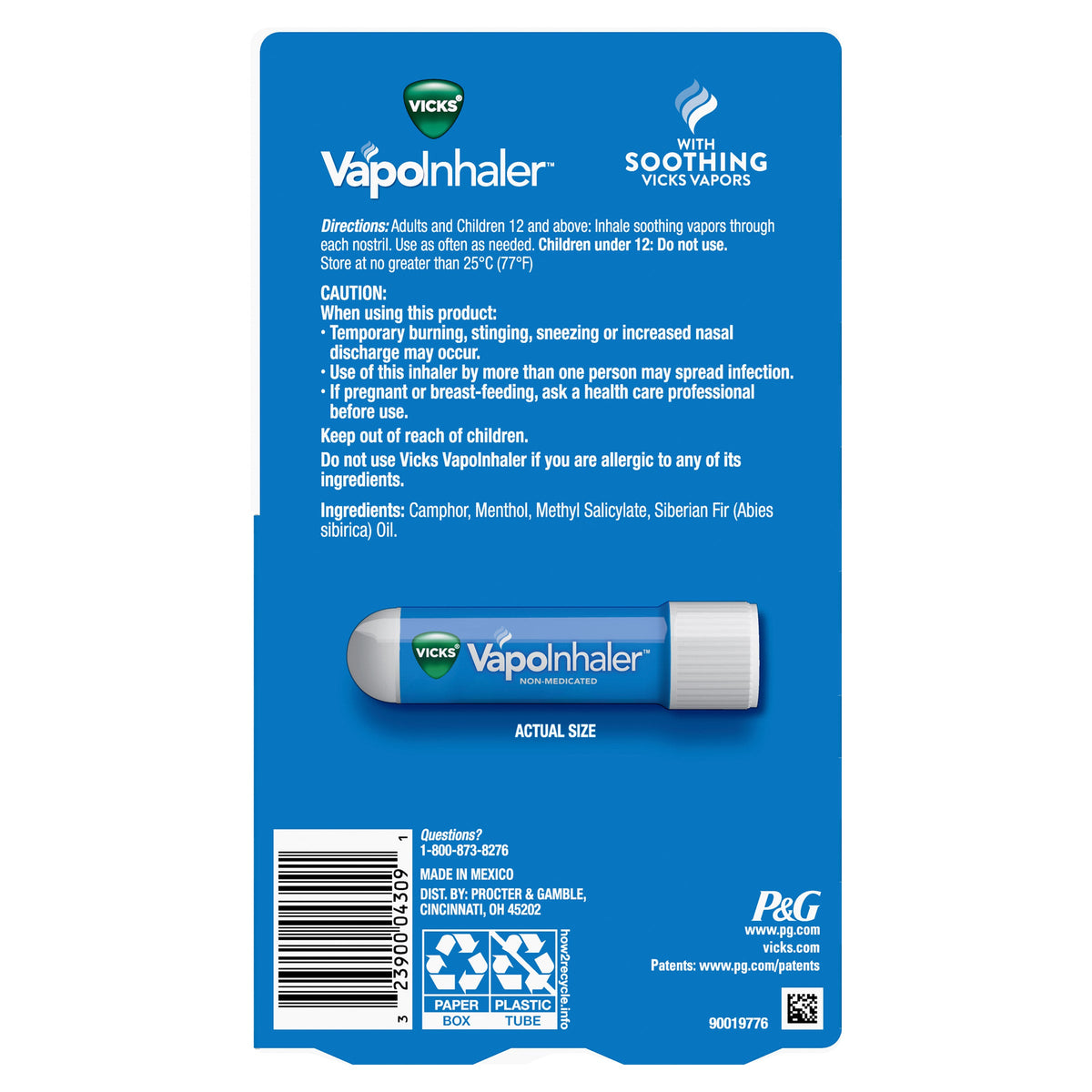 미국직구 생활건강 Vicks VapoInhaler Soothing Vapors, 4 Scented Sticks