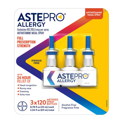 미국직구 아스테프로 알레르기약 Astepro Allergy Steroid Free Antihistamine Nasal Spray, .78 fl oz each, 3 Bottles