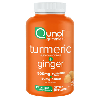 미국직구 큐놀 커큐민 Qunol Turmeric Plus Ginger, 200 Gummies, Tangerine