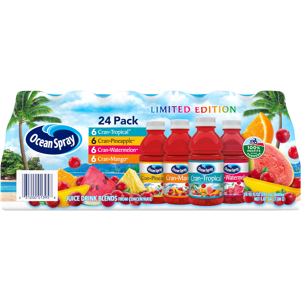 미국직구 Ocean Spray Cranberry Juice Drink Blend, Variety Pack, 10 fl oz, 24 ct