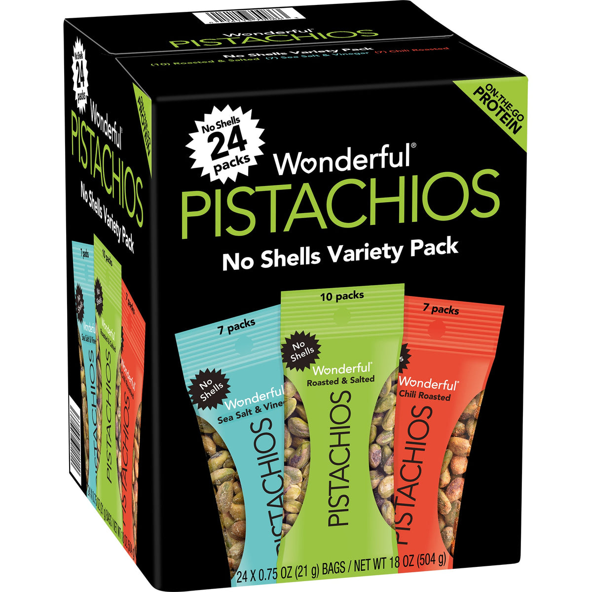 미국직구 Wonderful Pistachios, No Shell, Variety Pack, 0.75 oz, 24 ct