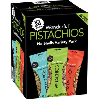 미국직구 Wonderful Pistachios, No Shell, Variety Pack, 0.75 oz, 24 ct