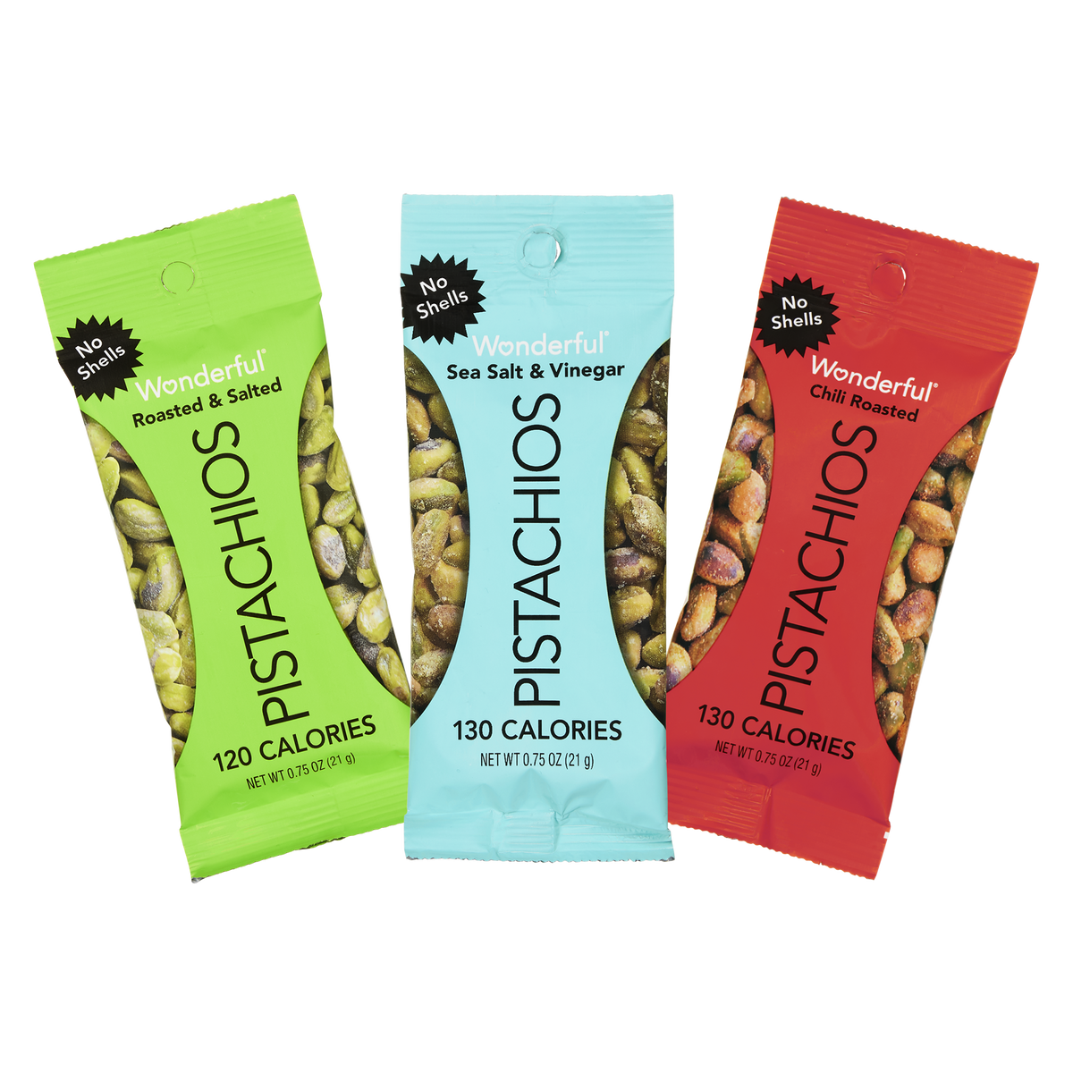 미국직구 Wonderful Pistachios, No Shell, Variety Pack, 0.75 oz, 24 ct