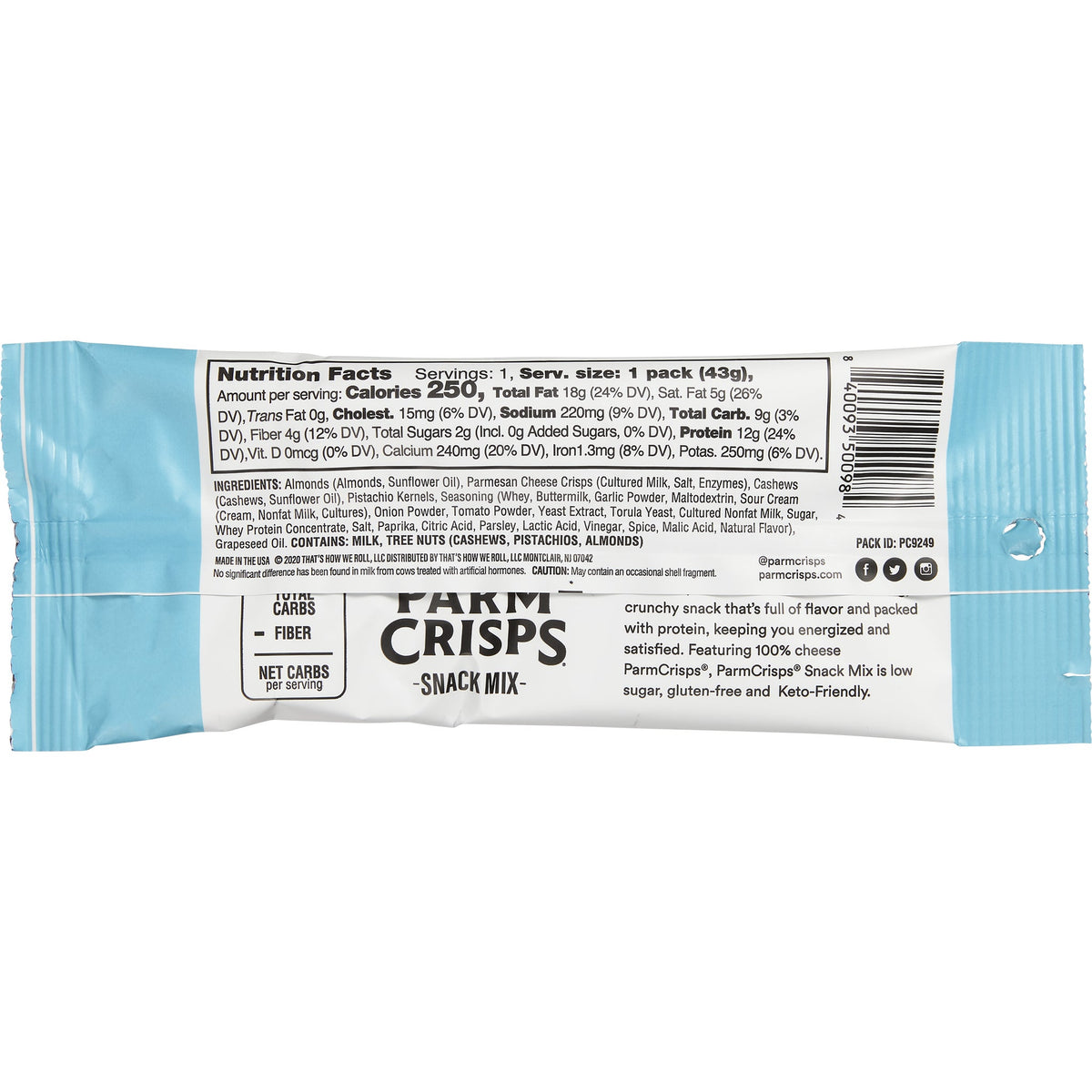 미국직구 ParmCrisps Snack Mix, Ranch, 1.5 oz, 12 ct