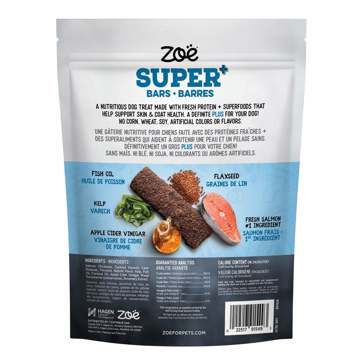 미국직구 펫용품 Zoe Super Bars Salmon Recipe 2/2lb Bags