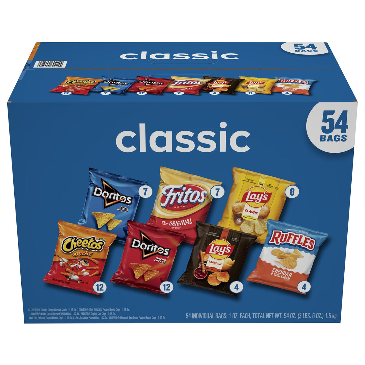 미국직구 Frito-Lay Classic Mix, Variety Pack, 1 oz, 54 ct