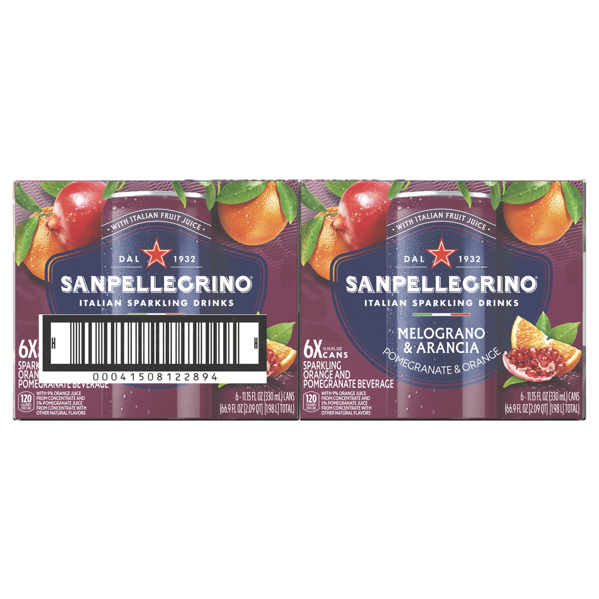 미국직구 Sanpellegrino Italian Sparkling Drink, Pomegranate and Orange, 11.15 fl oz, 24 ct