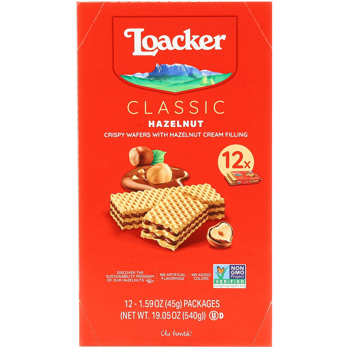 미국직구 Loacker Classic Crispy Wafers, Hazelnut, 1.59 oz, 12 ct