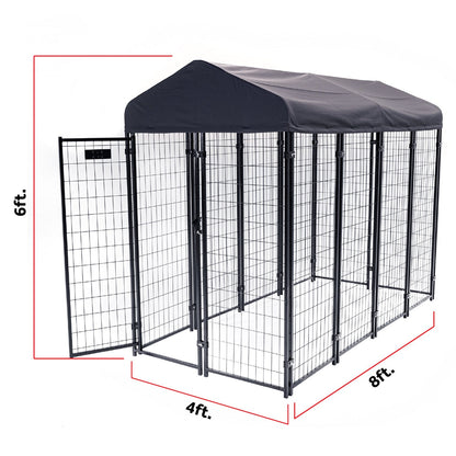 미국직구 켄넬·이동장 Lucky Dog STAY Series Villa Dog Kennel 4'x8' with Privacy Screen