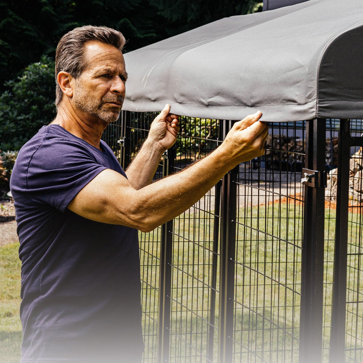 미국직구 켄넬·이동장 Lucky Dog STAY Series Villa Dog Kennel 4'x8' with Privacy Screen