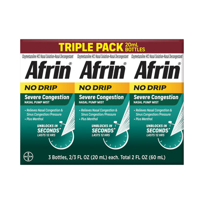 미국직구 생활건강 Afrin No Drip Severe Congestion 12 Hour Nasal Pump Mist, 60 mL