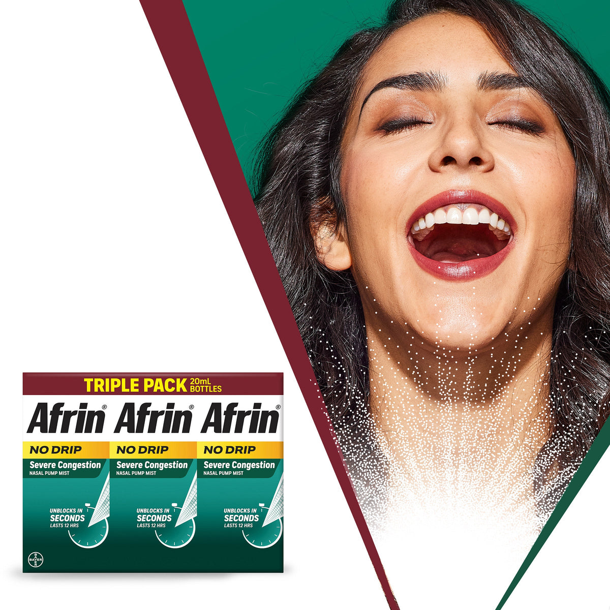 미국직구 생활건강 Afrin No Drip Severe Congestion 12 Hour Nasal Pump Mist, 60 mL