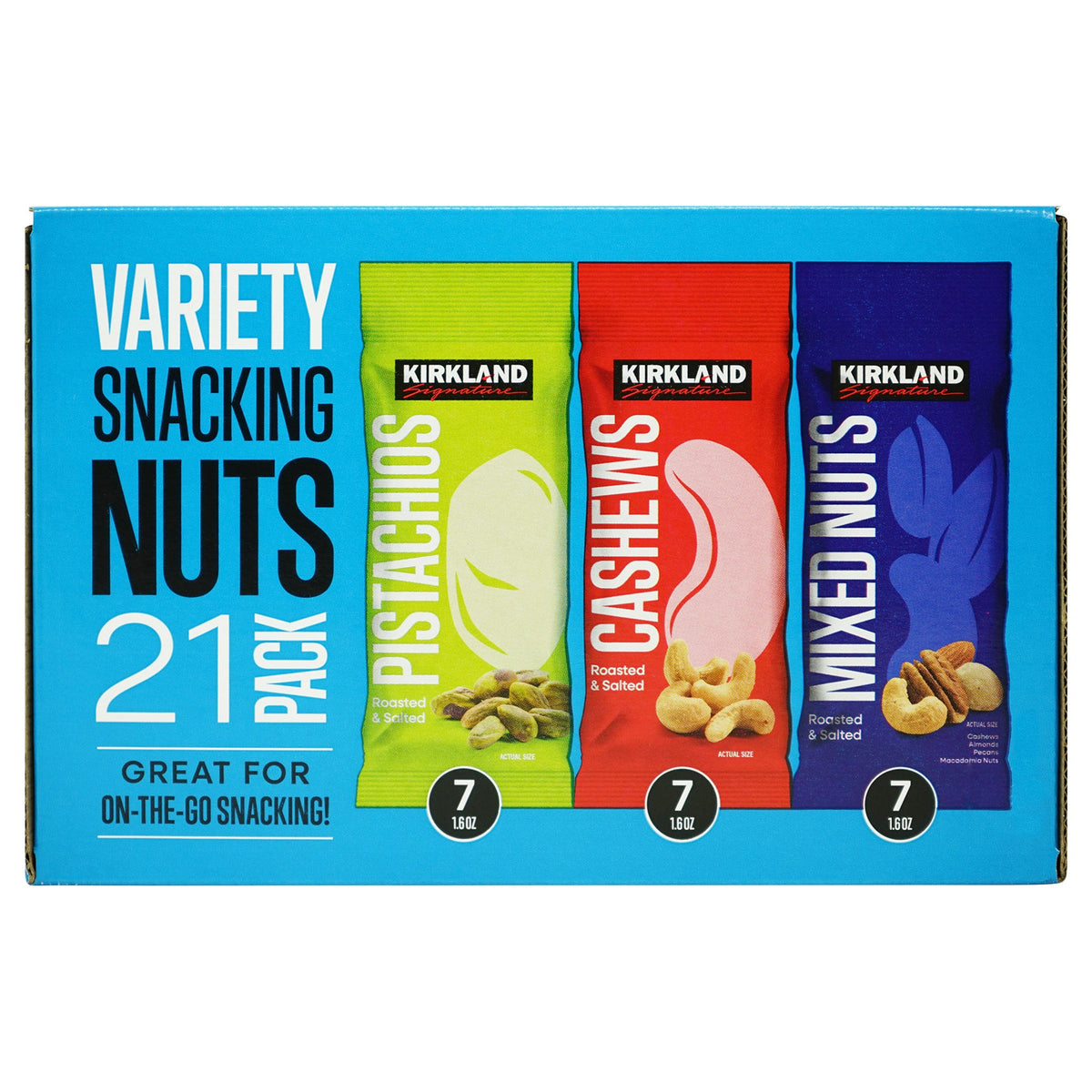 미국직구 Kirkland Signature Snacking Nuts, Variety Pack, 1.6 oz, 21 ct