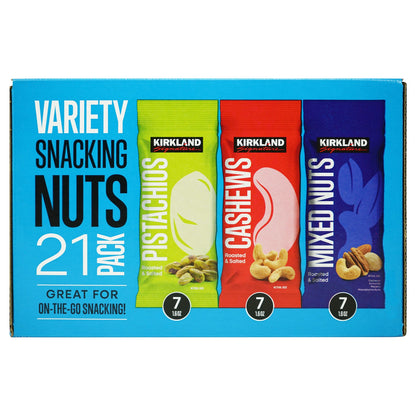 미국직구 Kirkland Signature Snacking Nuts, Variety Pack, 1.6 oz, 21 ct