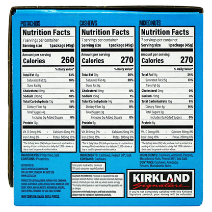 미국직구 Kirkland Signature Snacking Nuts, Variety Pack, 1.6 oz, 21 ct