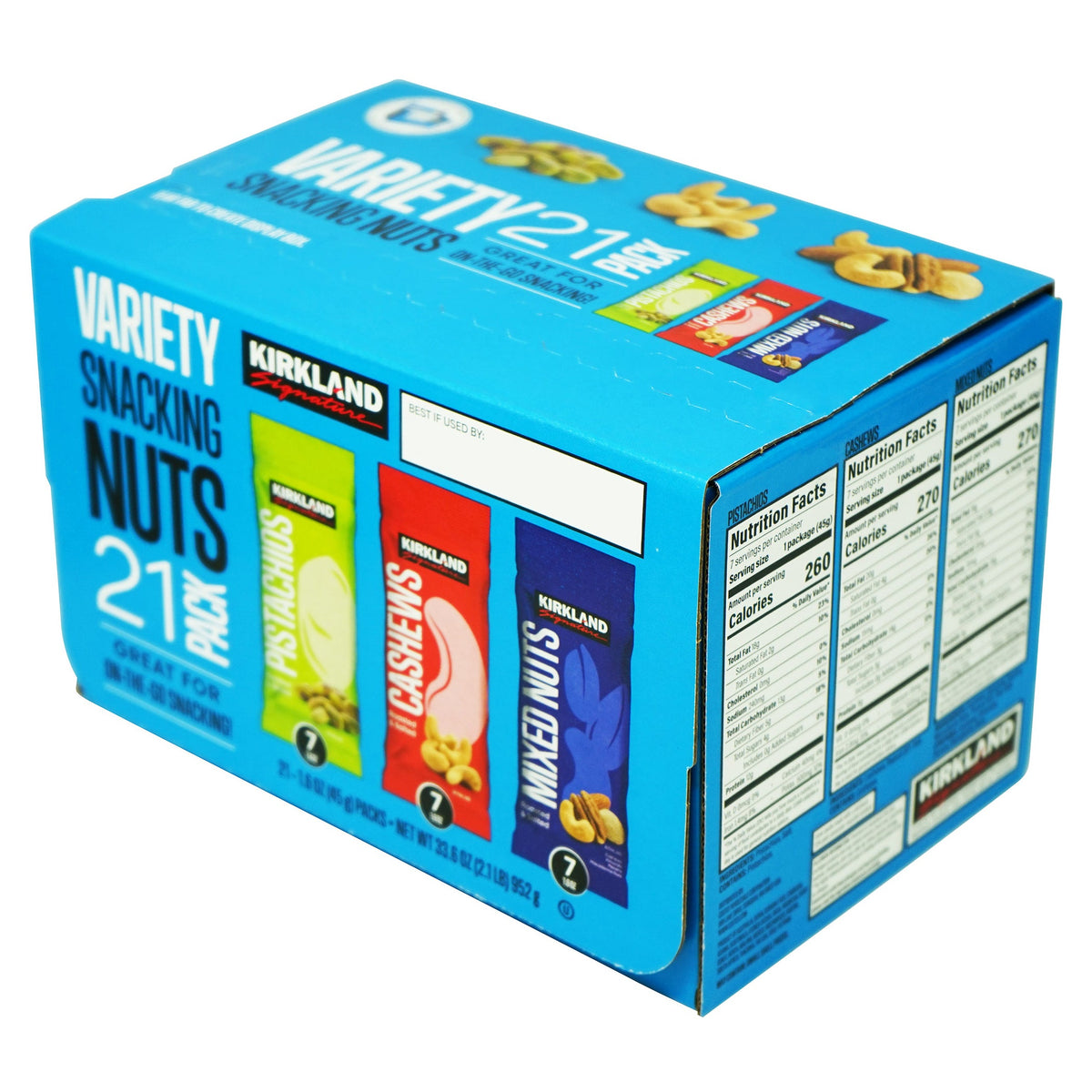 미국직구 Kirkland Signature Snacking Nuts, Variety Pack, 1.6 oz, 21 ct
