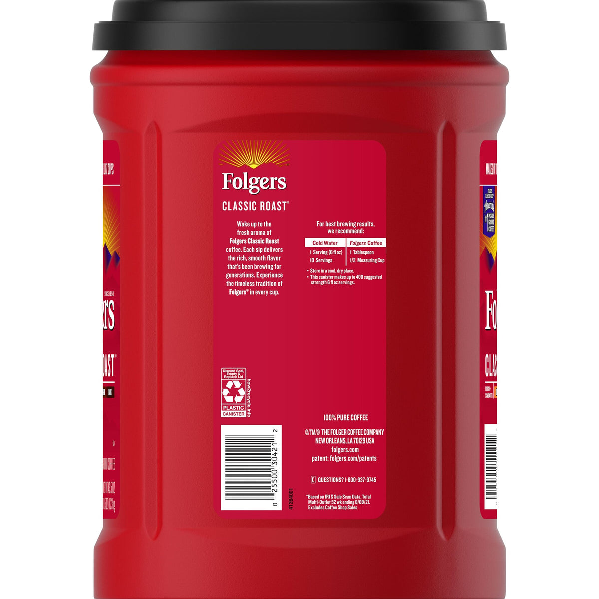 미국직구 Folgers Classic Roast Ground Coffee, Medium Roast, 43.5 oz