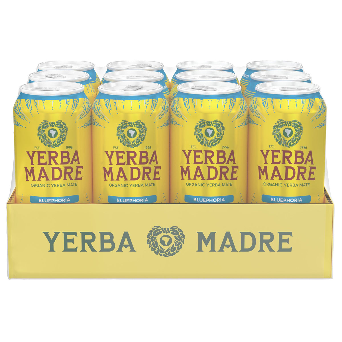 미국직구 Yerba Madre Organic Yerba Mate Herbal Tea, Bluephoria, 15.5 fl oz, 12 ct