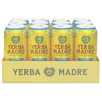 미국직구 Yerba Madre Organic Yerba Mate Herbal Tea, Bluephoria, 15.5 fl oz, 12 ct