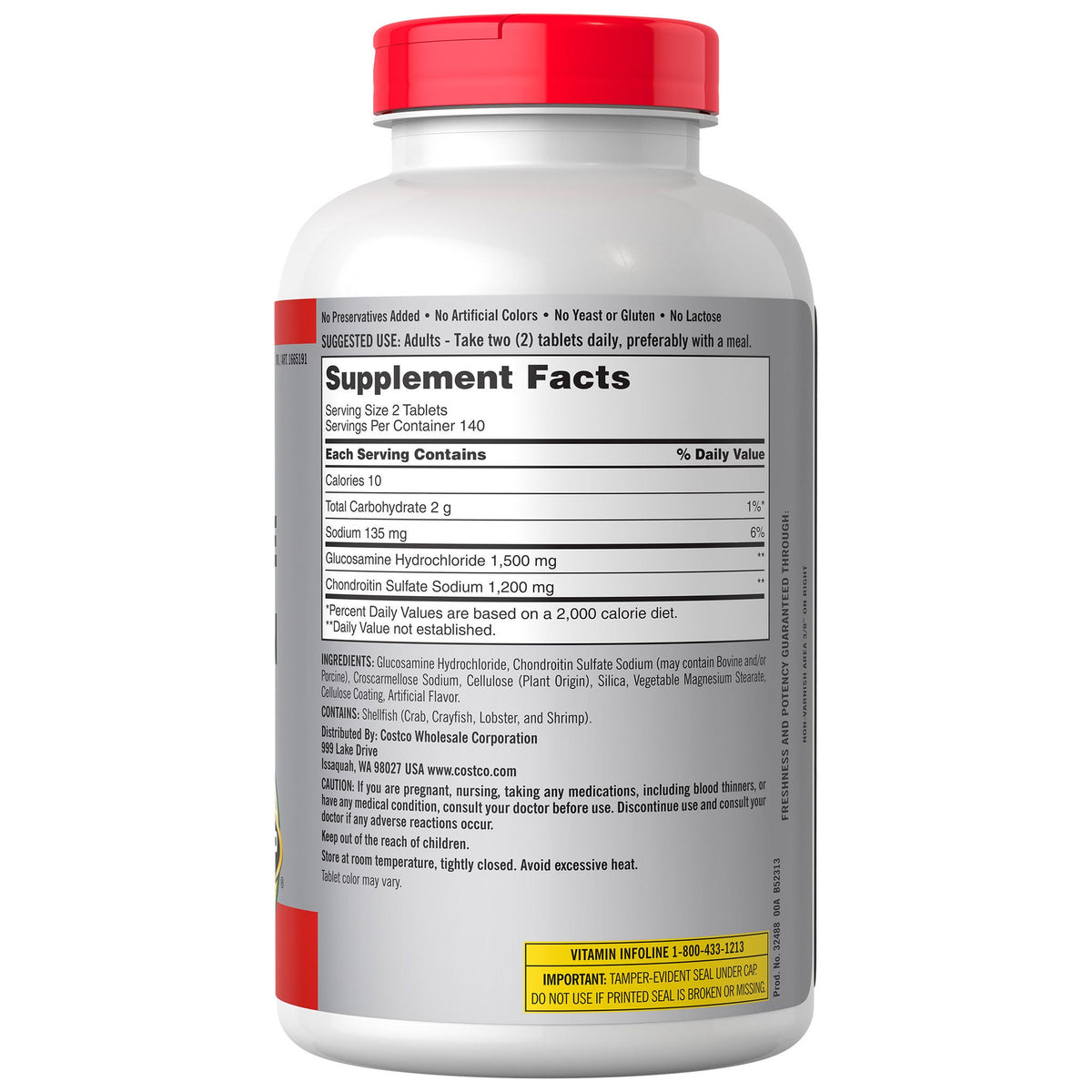 미국직구 커클랜드 관절 영양제 Kirkland Signature Glucosamine & Chondroitin, 280 Tablets