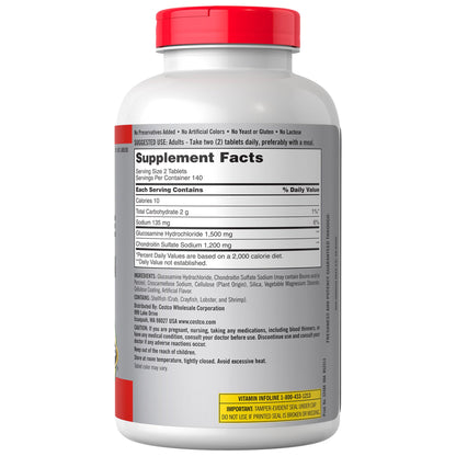 미국직구 커클랜드 관절 영양제 Kirkland Signature Glucosamine & Chondroitin, 280 Tablets