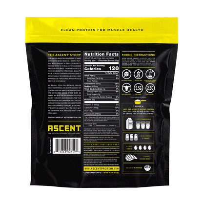 미국직구 어센트 웨이 프로틴 파우더 초콜릿 Ascent 100% Whey, Native Whey Protein Blend, Chocolate, 4.25 lbs