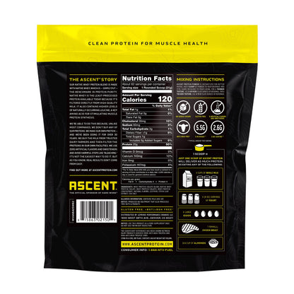 미국직구 어센트 웨이 프로틴 파우더 바닐라 Ascent 100% Whey, Native Whey Protein Blend, Vanilla Bean, 4.25 lbs