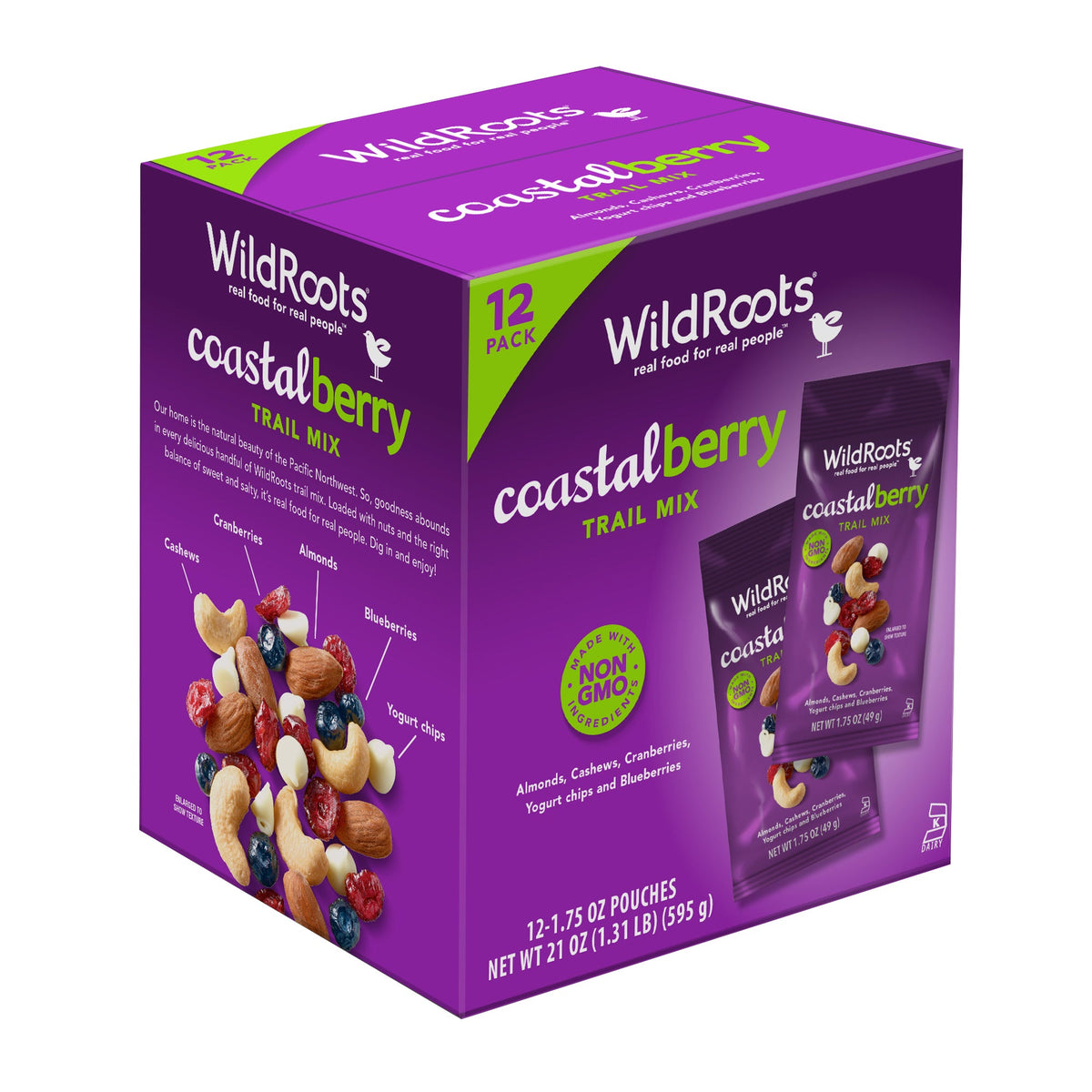 미국직구 WildRoots Trail Mix, Coastal Berry Blend, 1.75 oz, 12 ct