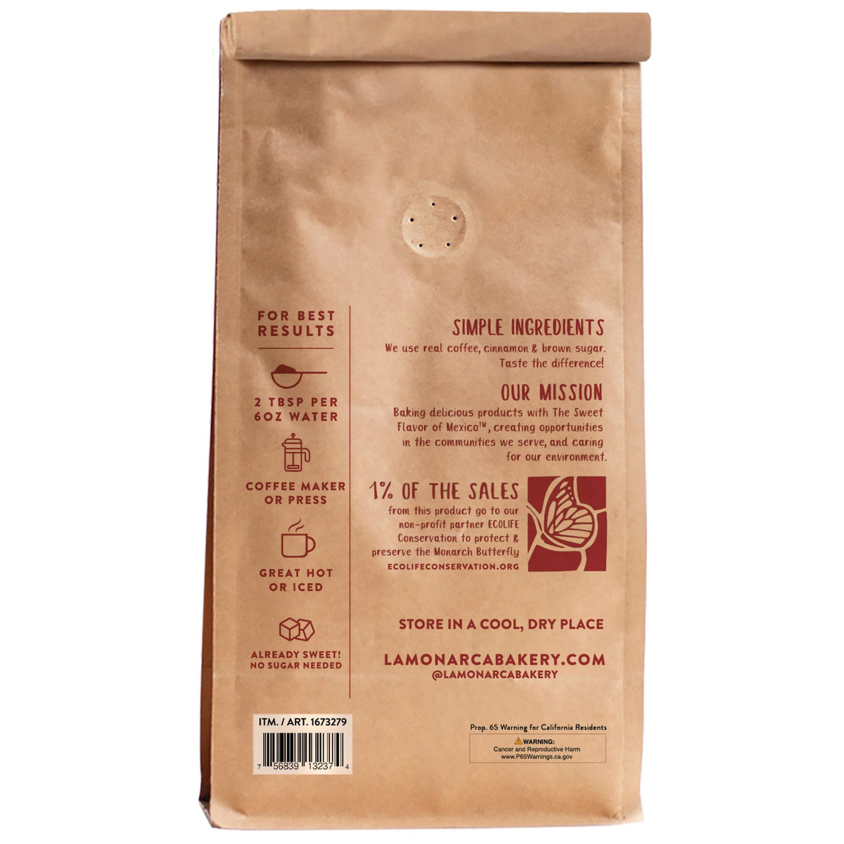 미국직구 La Monarca Bakery Cafe De Olla Ground Coffee, 40 oz