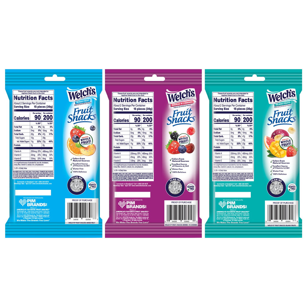 미국직구 웰치스 Fruit Snacks, Variety Pack, 2.25 oz, 20 ct