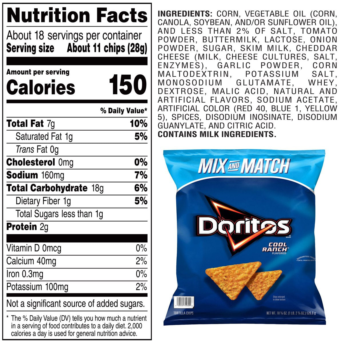 미국직구 Doritos Cool Ranch 521g / Doritos Cool Ranch Tortilla Chips, 521g 2