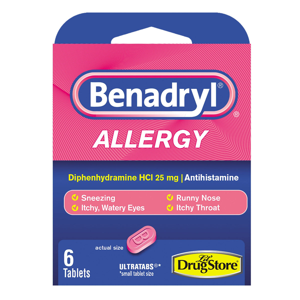 미국직구 베나드릴 알레르기약 Benadryl Allergy Tablets, 3 Servings per Box, 6 Boxes