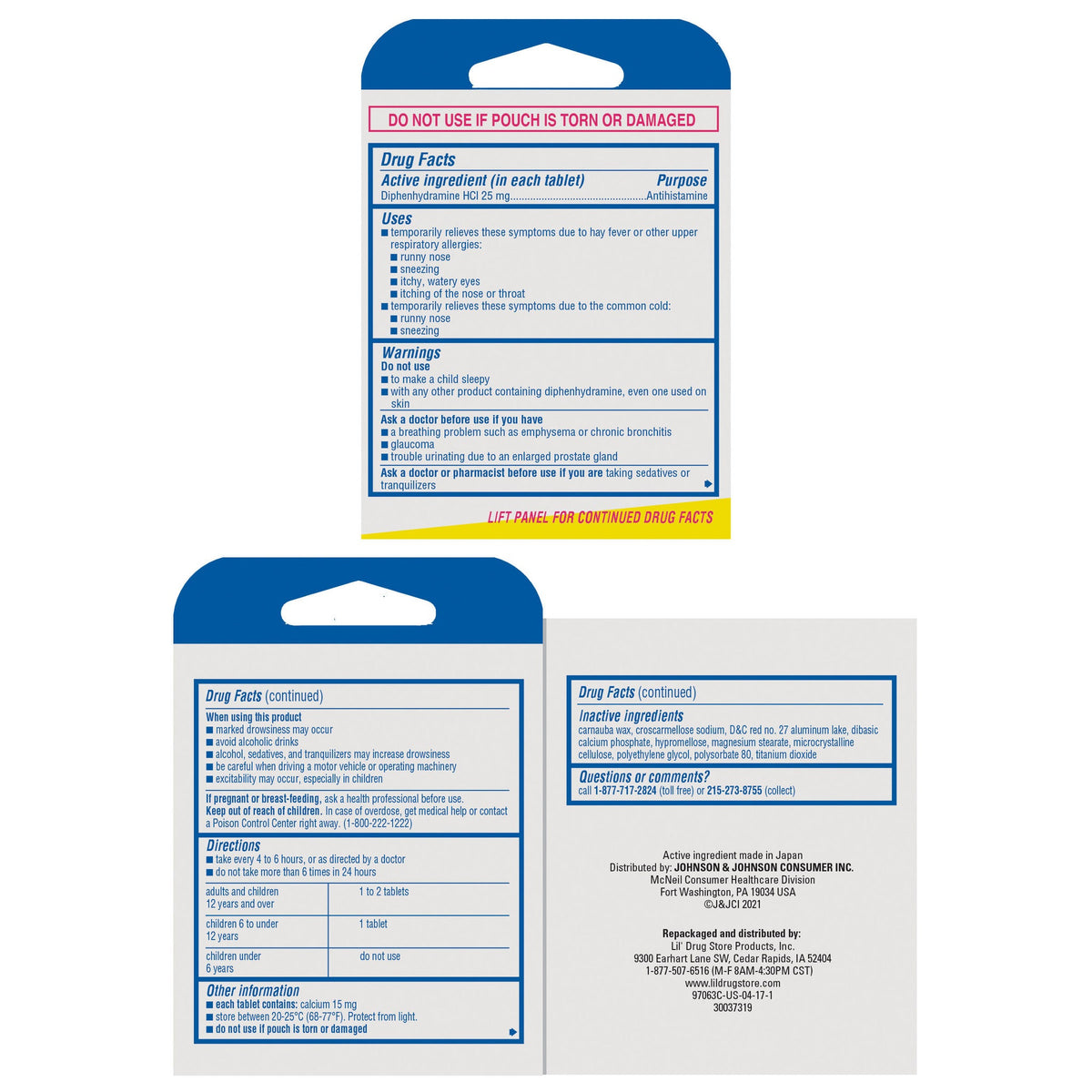 미국직구 베나드릴 알레르기약 Benadryl Allergy Tablets, 3 Servings per Box, 6 Boxes