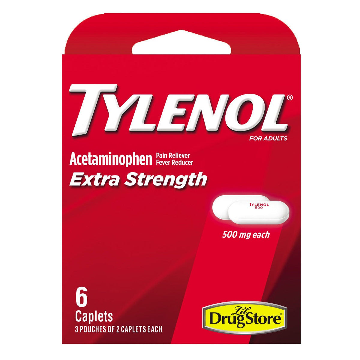 미국직구 타이레놀 생활건강 Tylenol Extra Strength Acetaminophen, 500 mg, 3 Servings per Box, 6 Boxes