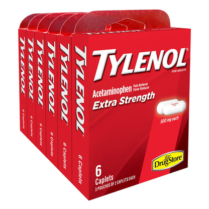 미국직구 타이레놀 생활건강 Tylenol Extra Strength Acetaminophen, 500 mg, 3 Servings per Box, 6 Boxes