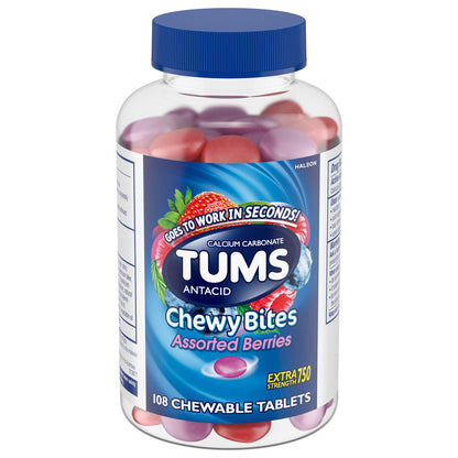 미국직구 텀스 제산제 TUMS Antacid Chewy Bites Assorted Berries, 108 Chewable Tablets