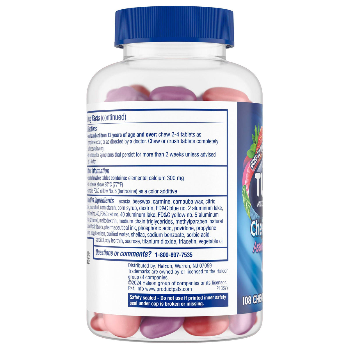 미국직구 텀스 제산제 TUMS Antacid Chewy Bites Assorted Berries, 108 Chewable Tablets
