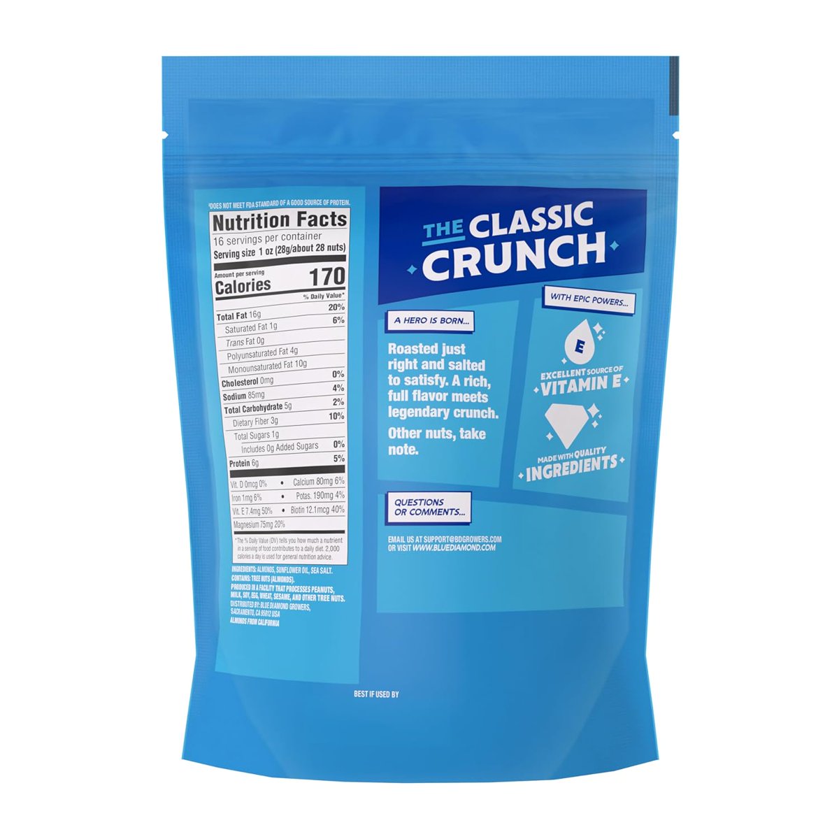 미국직구 Blue Diamond Roasted 견과 454g / Blue Diamond Roasted Salted Almonds, 1 Can, 454g, with 5