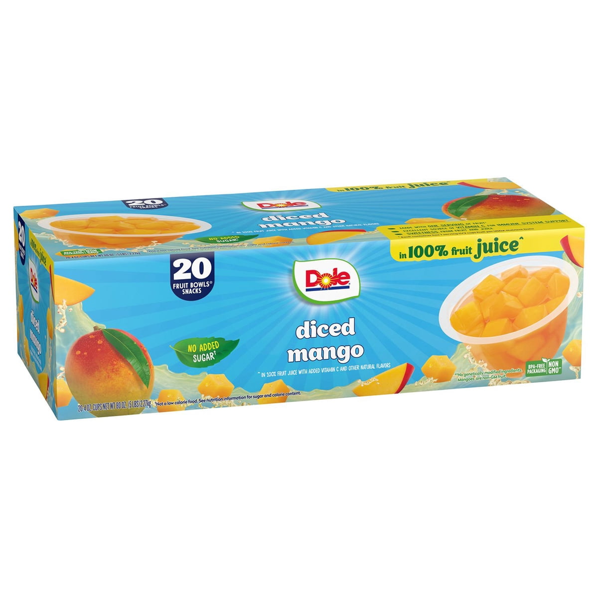 미국직구 Dole Fruit Bowls 113g / Dole Fruit Bowls Diced Mango in 100% Juice, 113g, 20 pk. 2