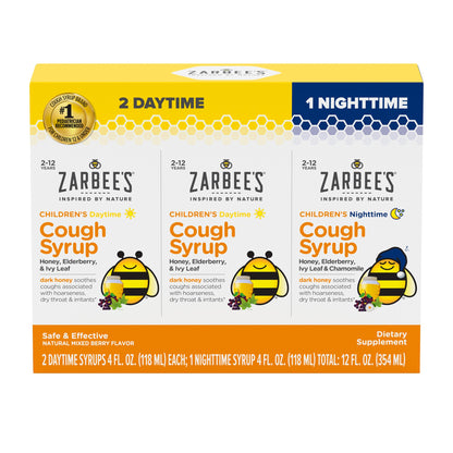 미국직구 자비스 감기약 Zarbee's Children's Cough Daytime / Nighttime, Two 4 Ounce Daytime + One 4 Ounce Nighttime