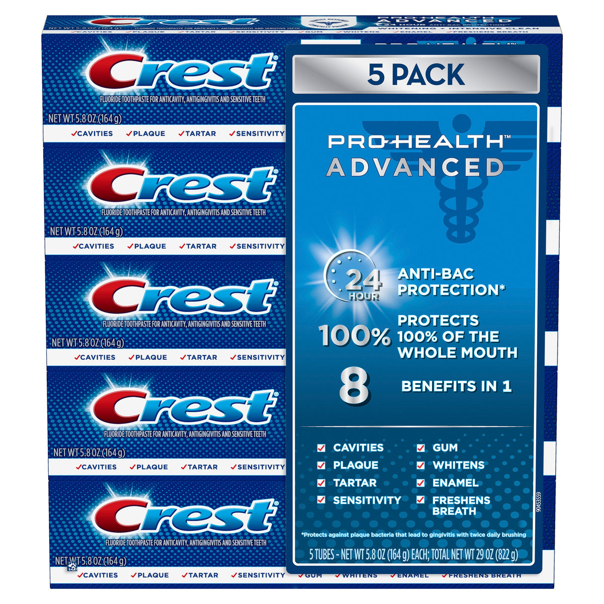 미국직구 크레스트 치약 Crest Pro Health Advanced Toothpaste, 5.9 oz, 5-pack